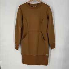 Helly Hansen Womens Whytte Dress Medium Brown Quilted Pockets Athleisure Outdoor