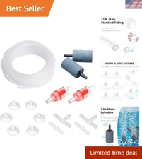 Kink-Resistant 13 Ft Airline Tubing for Aquariums with Air Stones & Connectors