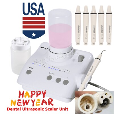 Dental Ultrasonic Scaler w/ 2 Bottles for EMS Woodpecker + 5* SANDENT Handpiece