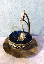 24545. Anbietschale  Kaviarschale  mit  Löffel   silver plated  15 cm