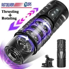 Male Masturbaters Automatic HandsFree Rotating Cup Thrusting Stroker Lubricants
