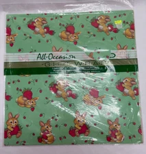 Vintage Bunny Rabbit Wrapping Paper Cleo Gift Wrap Sheets 20X30 New in Package