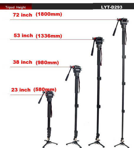 Professionelles strapazierfähiges Einbeinstativ Fluid Head Kit DV Videokamera Camcorder 72 Zoll - Bild 3 von 12