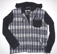 Hurley Womens Snap Up Poly Fill Casual Hooded Jacket Small