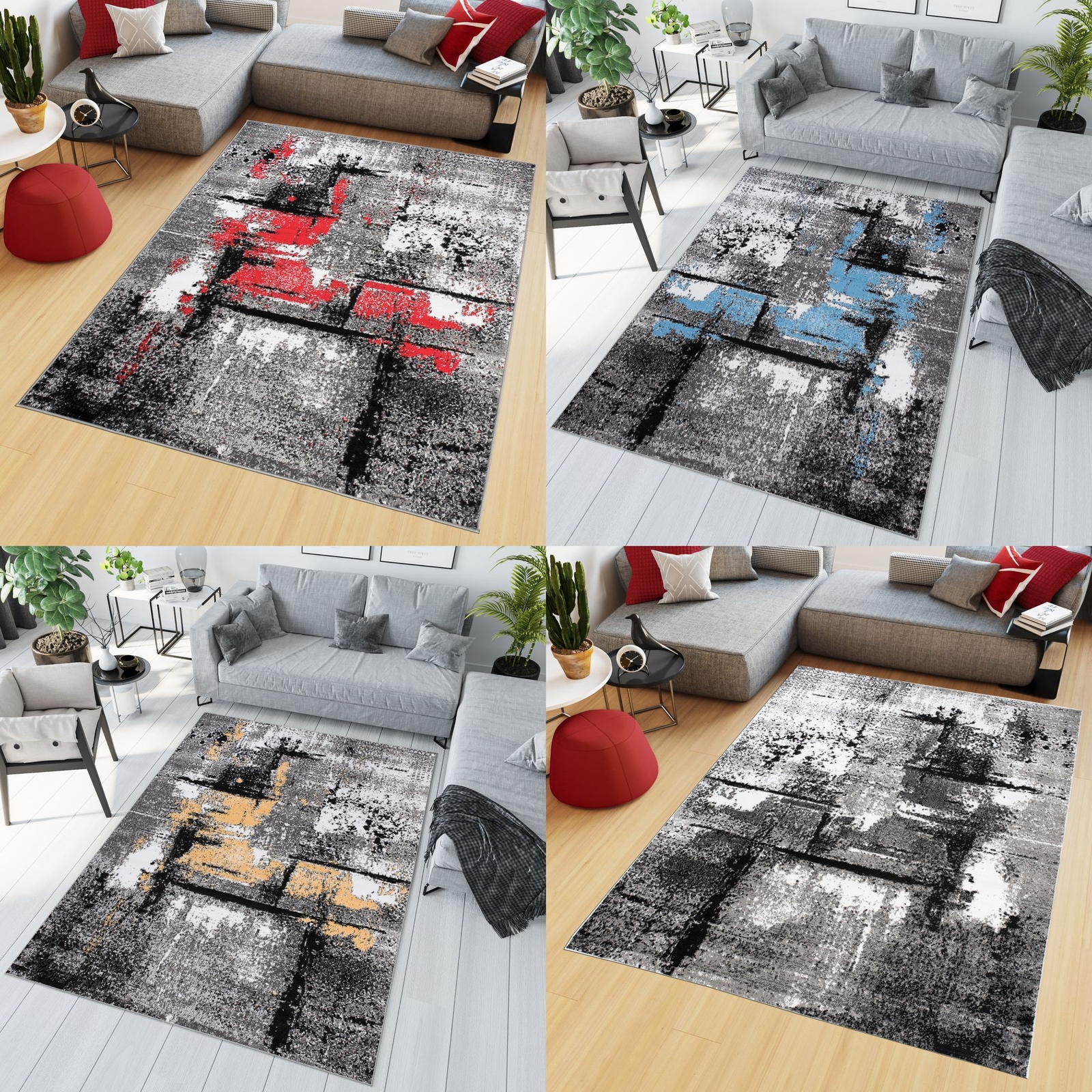 Abstract Area Rug Modern Flecked Pattern Carpet Living Room Rugs