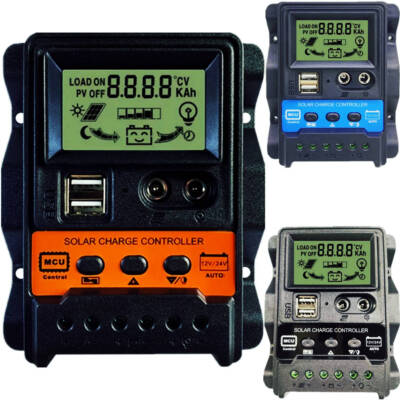 30A 20A 10A PWM Solar Panel Battery Charge Controller 12V/24V Regulator ...