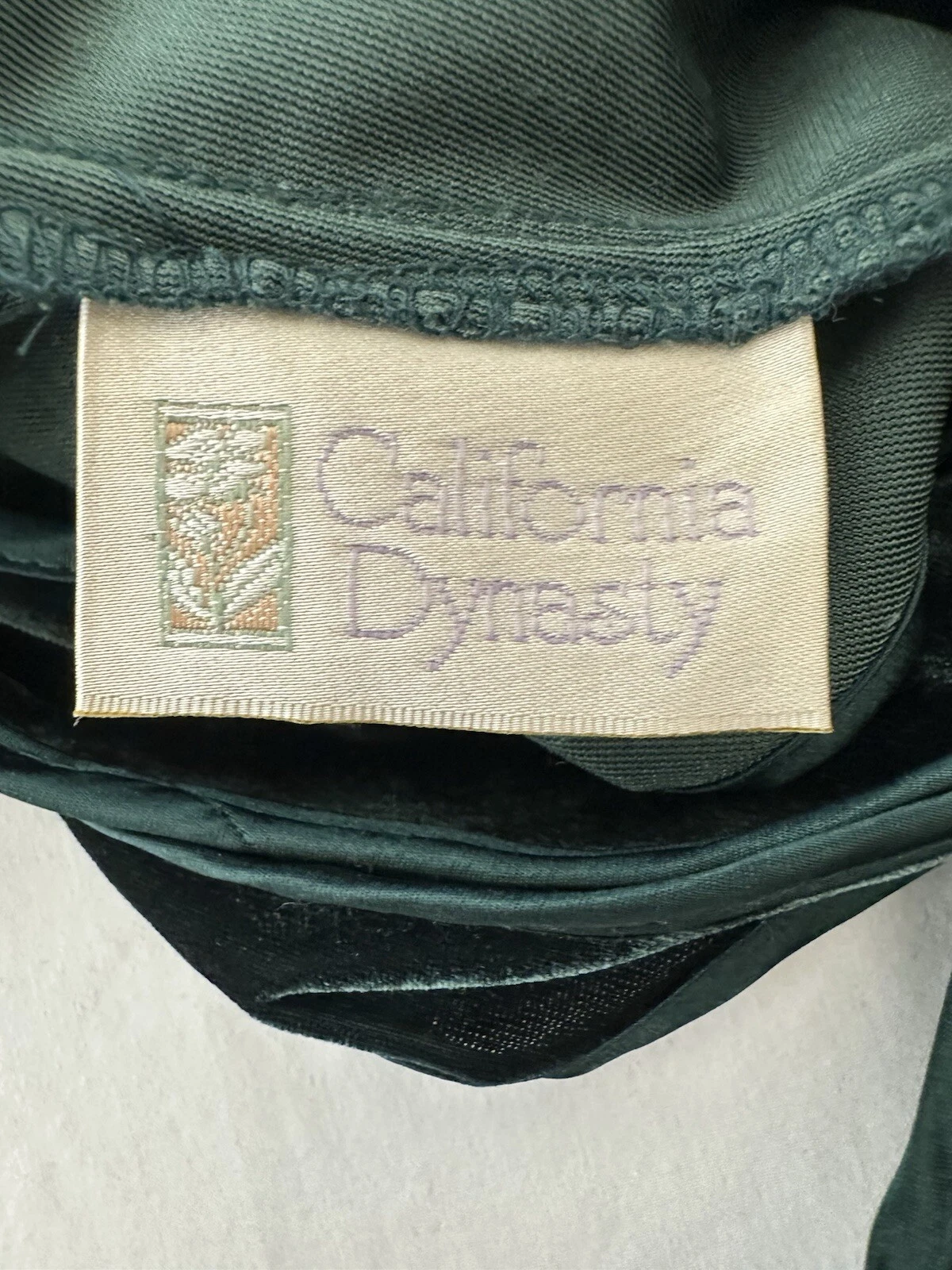 VALENTINO Camicia da notte vintage California Dynasty verde velluto e raso abito slip fata grunge M