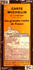 Carte routière MICHELIN N° 98 - Carte pliante toilée - 1928's