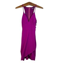 Fashion Nova Purple Asymmetrical Side Cut Out V-Neck Dress Size Small