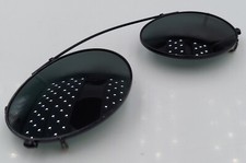 Vintage Calvin Klein 155C Black Oval Metal Clip-On Sunglasses Frames Italy