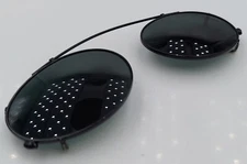 Vintage Calvin Klein 155C Black Oval Metal Clip-On Sunglasses Frames Italy