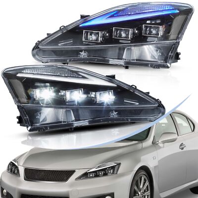 VLAND Projector LED Headlights For 2006-2012 Lexus IS250  w/Start-up DRL Signals