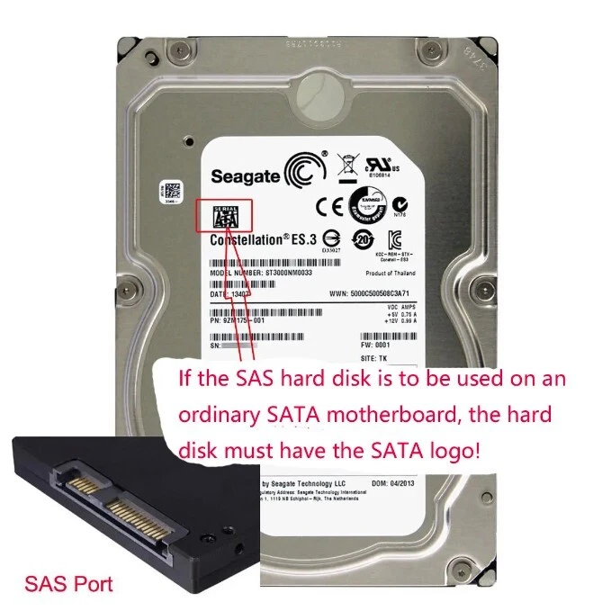 5-10x SAS To SATA 22 Pin Male Converter HDD Hard Disk Adapter SFF-8482 - Image 4 of 4