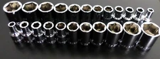 NEW Craftsman 1/4" 23 SAE/Metric Socket Set 6pt Shallow 4-14mm 5/32-9/16" Chrome