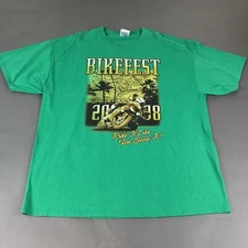 Y2k 2008 Bike Fest T Shirt Green Ride it like You Stole It Men Size 2XL XXL