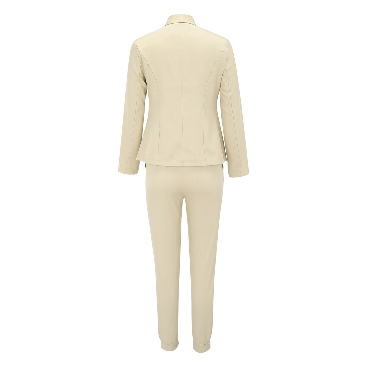 Damen Business Anzug 2-teilig – Blazer Mit Druck & Hose, Slim Fit, Aus Weichem Stoff, Langarm