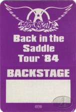 AEROSMITH 1984 Saddle Backstage Pass All Access Purple