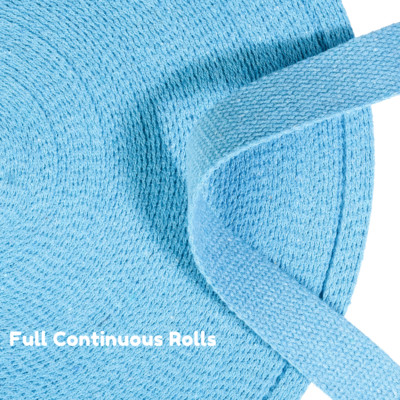 Sky Blue  1.25 inch (3cm)  50 Yard Heavy Cotton Webbing Strap for Bag Trimm DIY