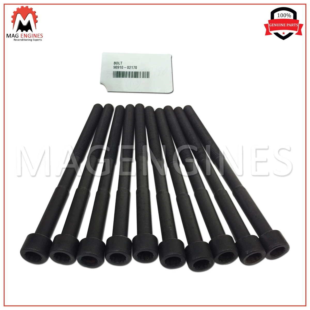 90910-02170 GENUINE OEM HEAD BOLT SET TOYOTA 1NZ-FE/FXE 2NZ-FE  