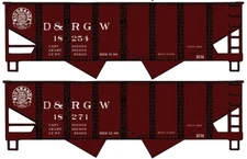 Accurail HO Scale 81421 D&RGW Twin Hopper Car Kits 2Pk Rd. #'s 18254 & 18274