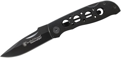 Smith & Wesson Black Extreme Ops Lockback Folding Knife 3.4'' Black Plain Blade