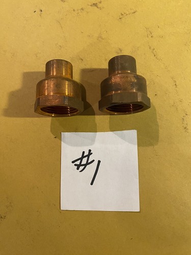 2 Pc 3/4”female Ips To 1/2” Copper Adapter SOLDER  PLUMBING SWEAT  FITTING  Nos