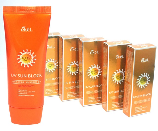 EKEL/Aloe & Vitamin E Sun Block Cream SPF50 PA+++ 70ml X 5EA
