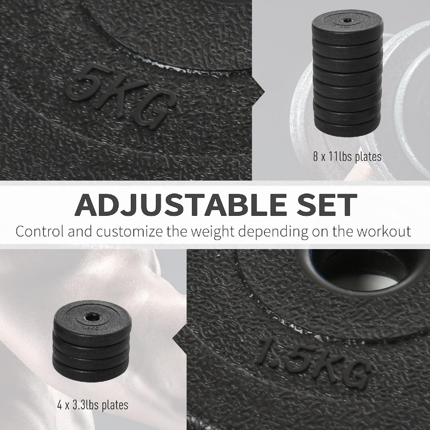 Set Manubri DecHome 50kg con 12 Dischi Gommati foto 3