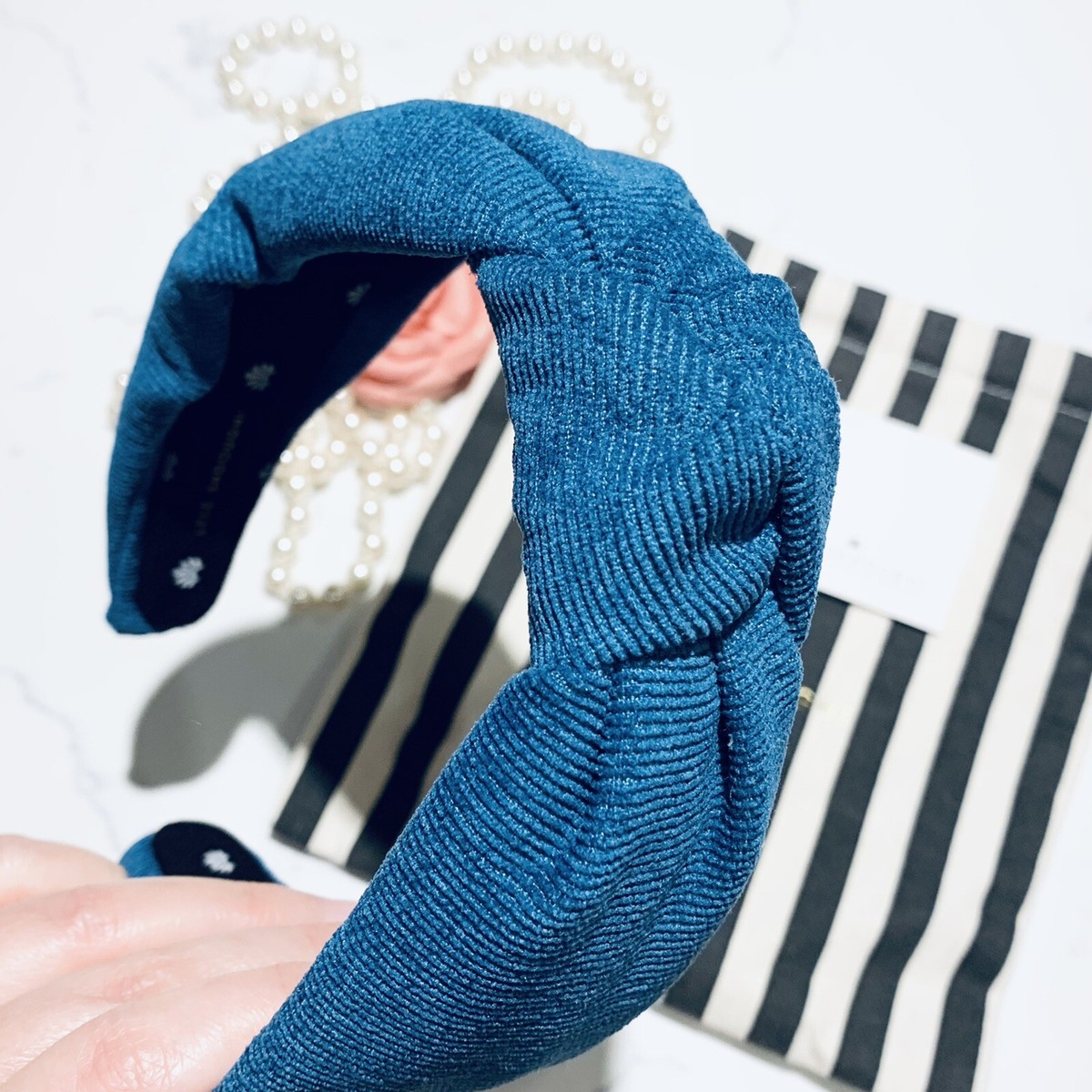 LELE SADOUGHI Corduroy Knotted Headband blue | eBay display picture 1