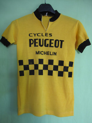 Maillot Cycliste Peugeot Cycles Esso Acrylique 70'S vintage Michelin - S