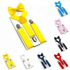 Stylish Kids Bow Tie and Suspender Set Perfect for Boys and Girls of All Ages