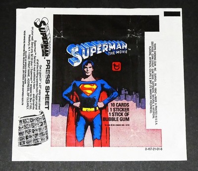 1977 SUPERMAN THE MOVIE WAX PACK GUM-STICKERS-CARDS WRAPPER  TOPPS