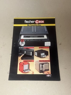 Fischer CBOX Prospekt 1984 Kassettenbox Auto HiFi VW Opel BMW Mercedes