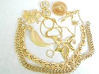 10 Piece All Signed Trifari Gold Costume Jewelry Lot Necklace Brooches #2