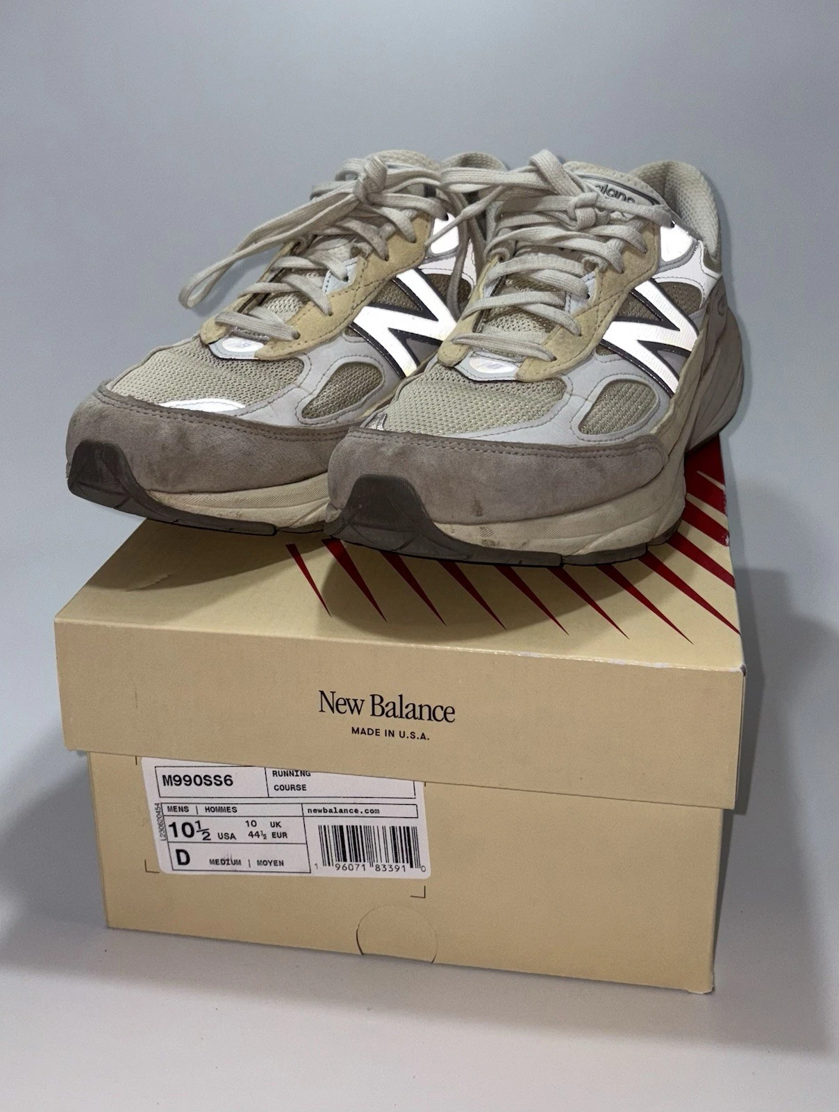New Balance 990v6 Made in USA Mindful Grigio Osso Tan M990SS6 Taglia 10 5