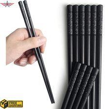 5 Pairs Chopsticks Reusable Dishwasher-Safe Anti-Skid Cherry Blossom Chopsticks