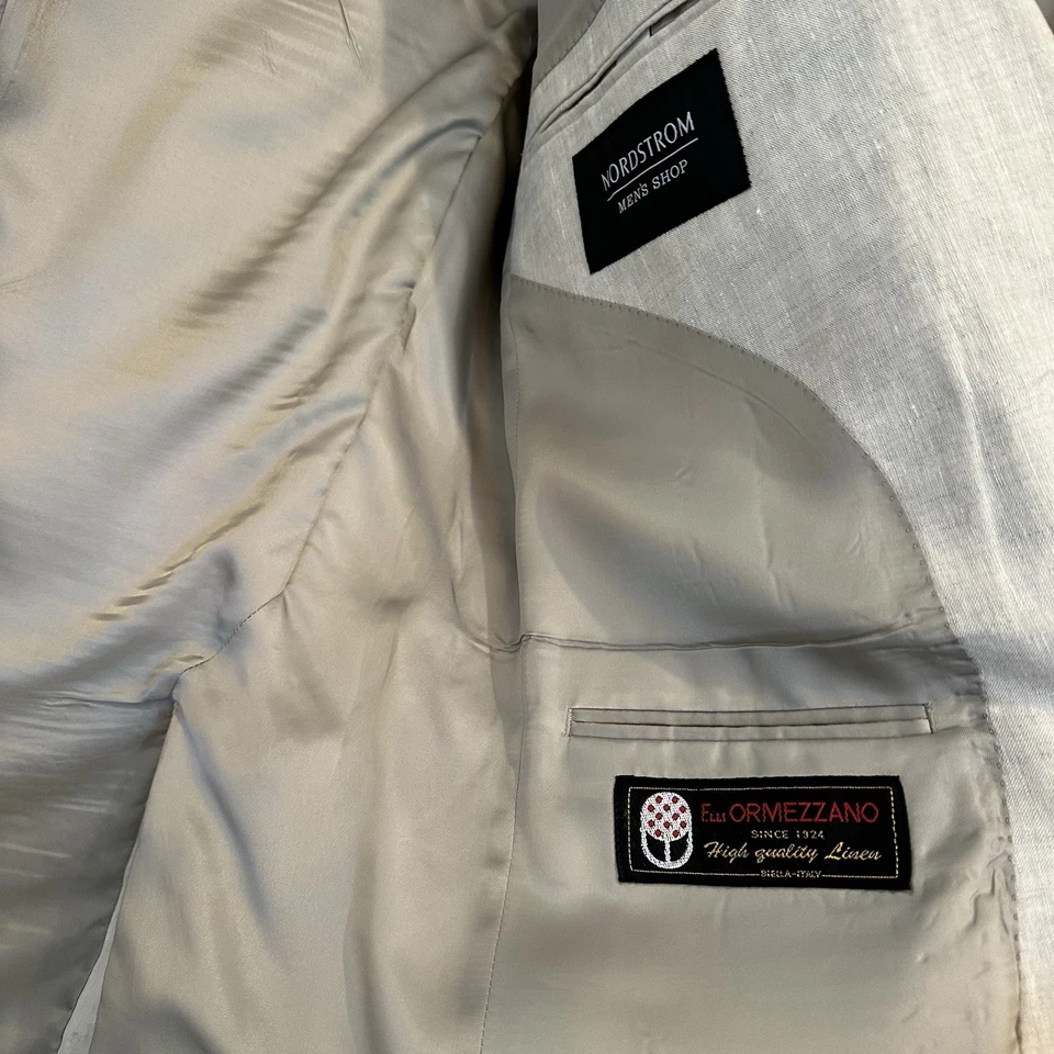 EXCELLENT Italian Linen Nordstrom Sport Coat Mens 40 L Ormezanno Jacket  100% - Image 2 of 4