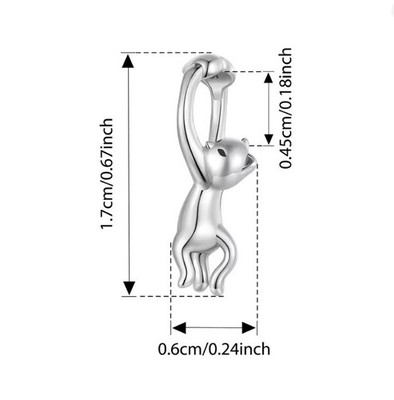 Katzenliebhaber Charm 100% Sterling Silber 925 Haustier Charms schwingendes Kätzchen Tier Katzen