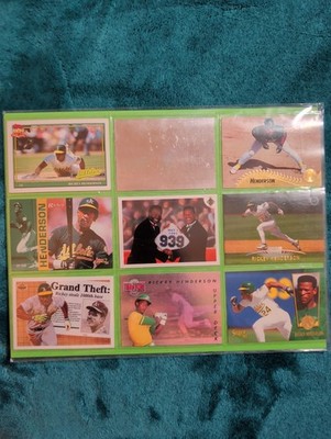 Rickey Henderson Card Lor of 9 Baseball Cards Oakland A's