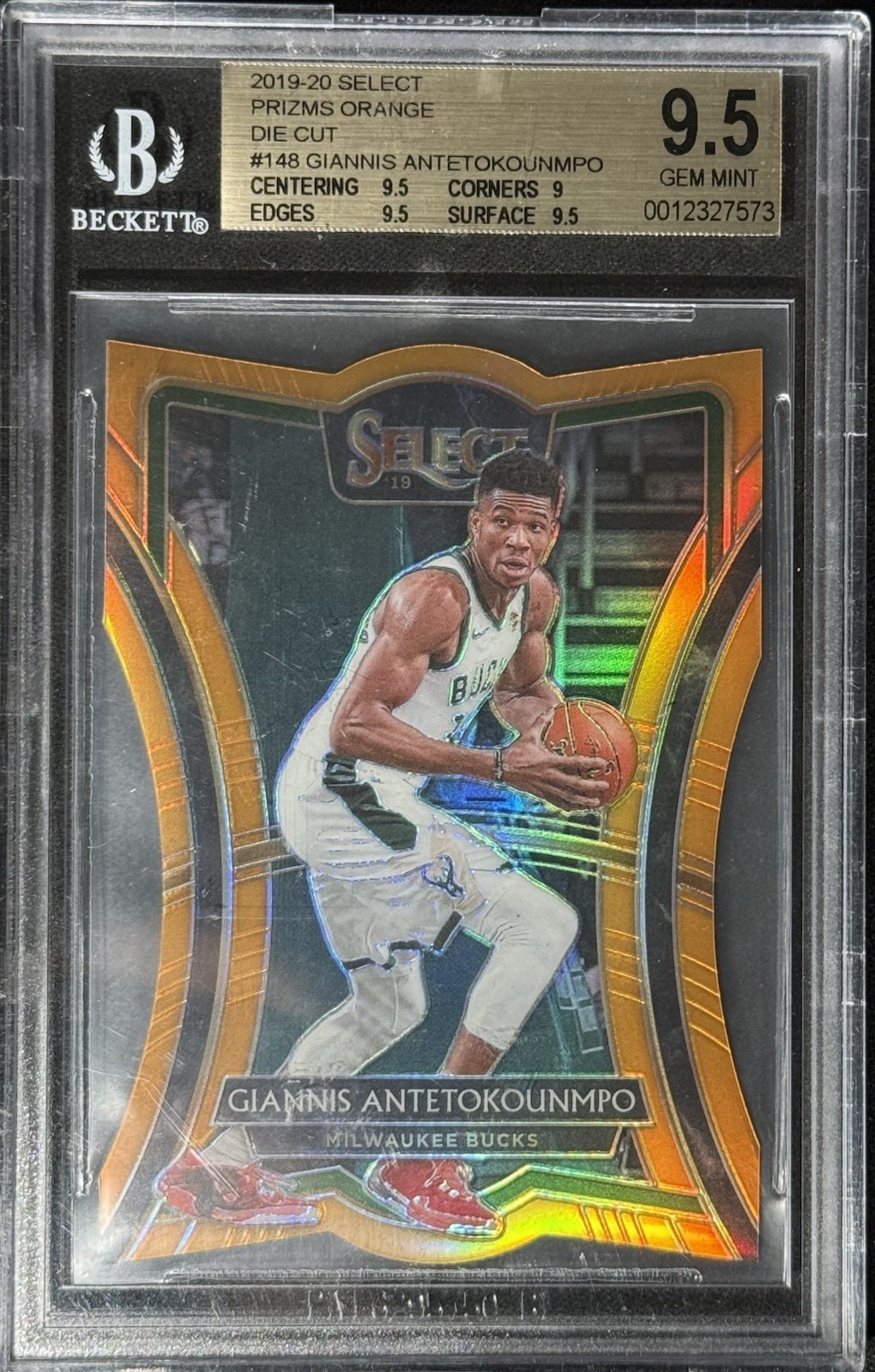 BGS 9.5 2019-20 Select Orange Premier Level Die Cut /65 Giannis Antetokounmpo