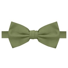 Men's Pretied Banded Adjustable Solid Color Bowtie Olive