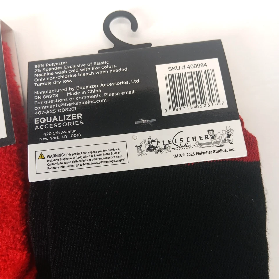 Calcetines Betty Boop Para Hombre 3 Pares Novedad 2 Crew 1 Calcetines Difusos Talla 9-13 Foto 4 de 4