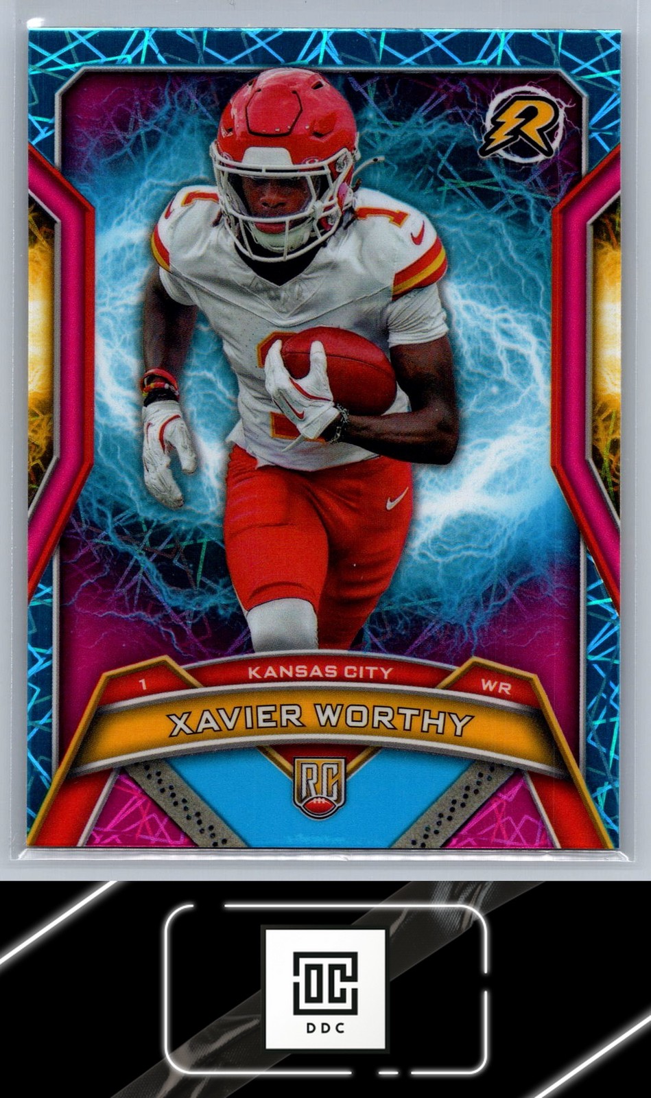 2024 Topps Resurgence #143 Xavier Worthy Sky Blue & Pink Shock