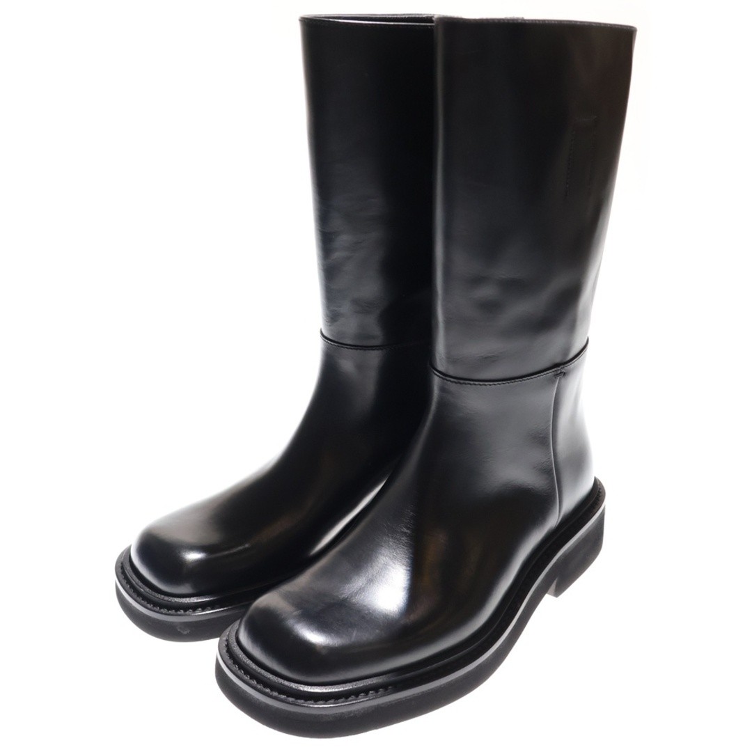 Prada Square Toe Platform Leather Long BOOTS Blac… - image 2