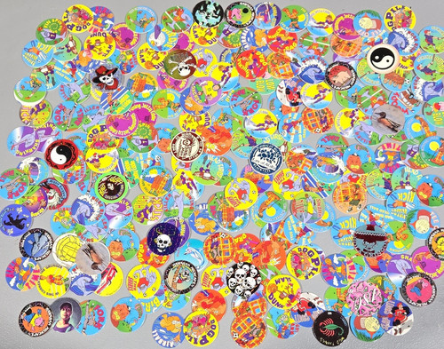 Milk Caps 200 Game Pieces Lot Cardboard Multicolor  Game Assorted Designs