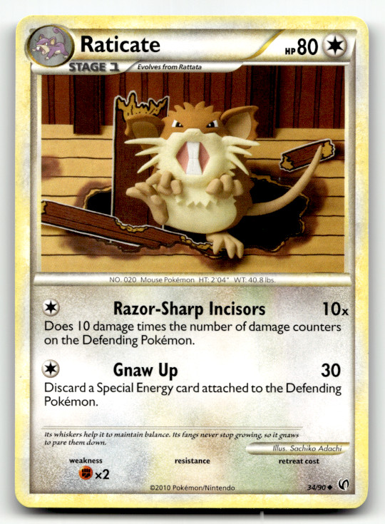 Pokemon TCG - Raticate 34/90 - HGSS Undaunted