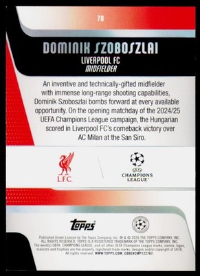 2025-26 Topps UEFA Club Competitions Dominik Szoboszlai 78