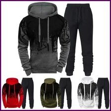 Autumn Winter Trending Tracksuits Men Camouflage Hoodie + Pant 2 Piece Set