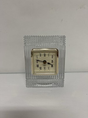 Lead Crystal Desk Clock Quartz Working A Crystal Circle Roman Numeral