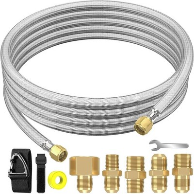 American Motorhome RV Propane 12ft Braided 3/8" hose kit